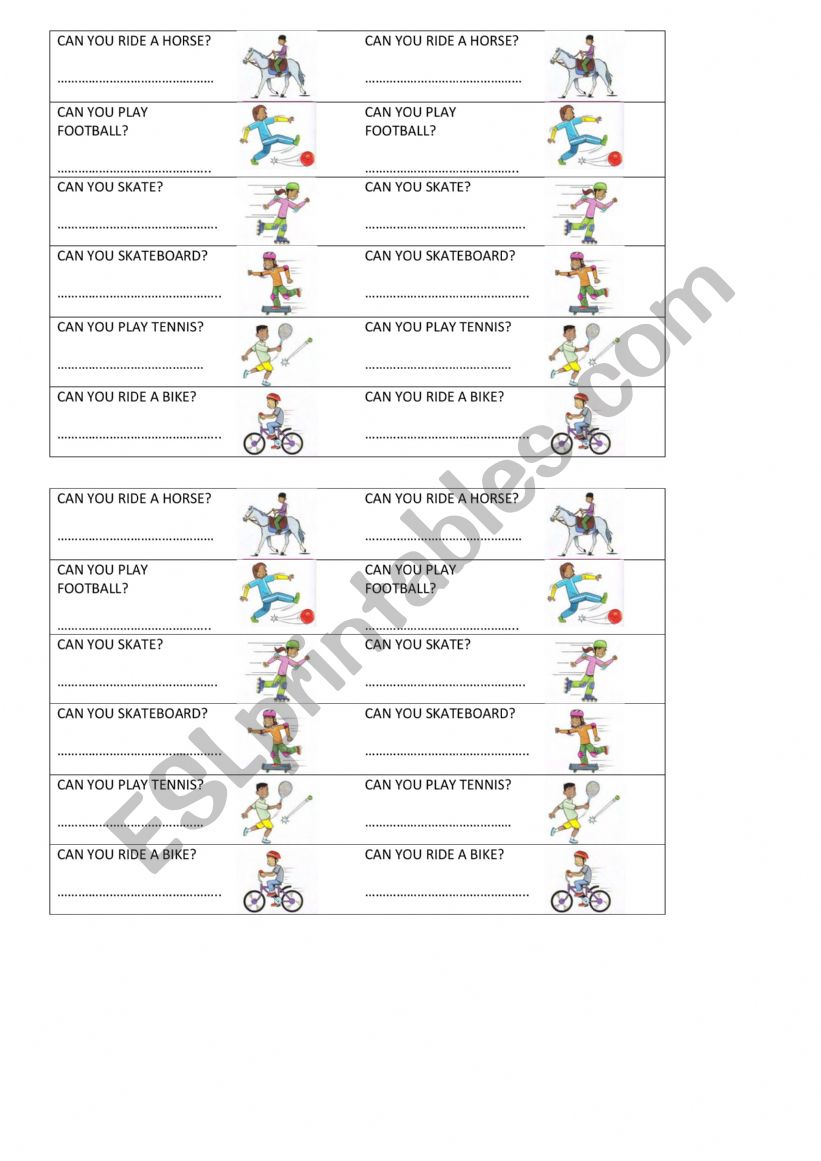 Interrogative can worksheet