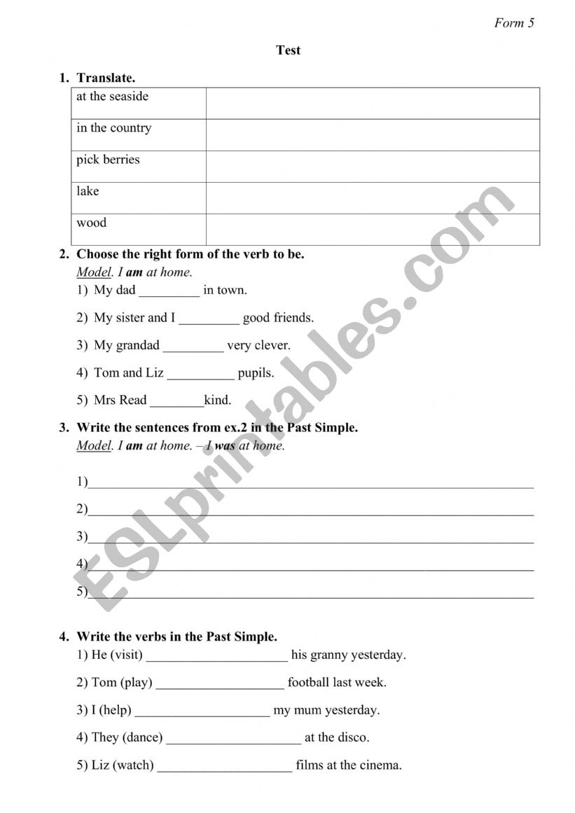 Free time in the country worksheet