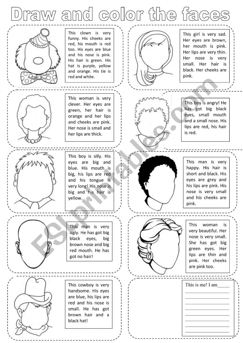 Descriptions worksheet