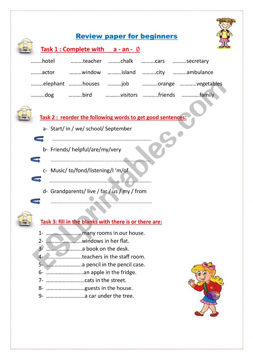 Review paper for beginners worksheet