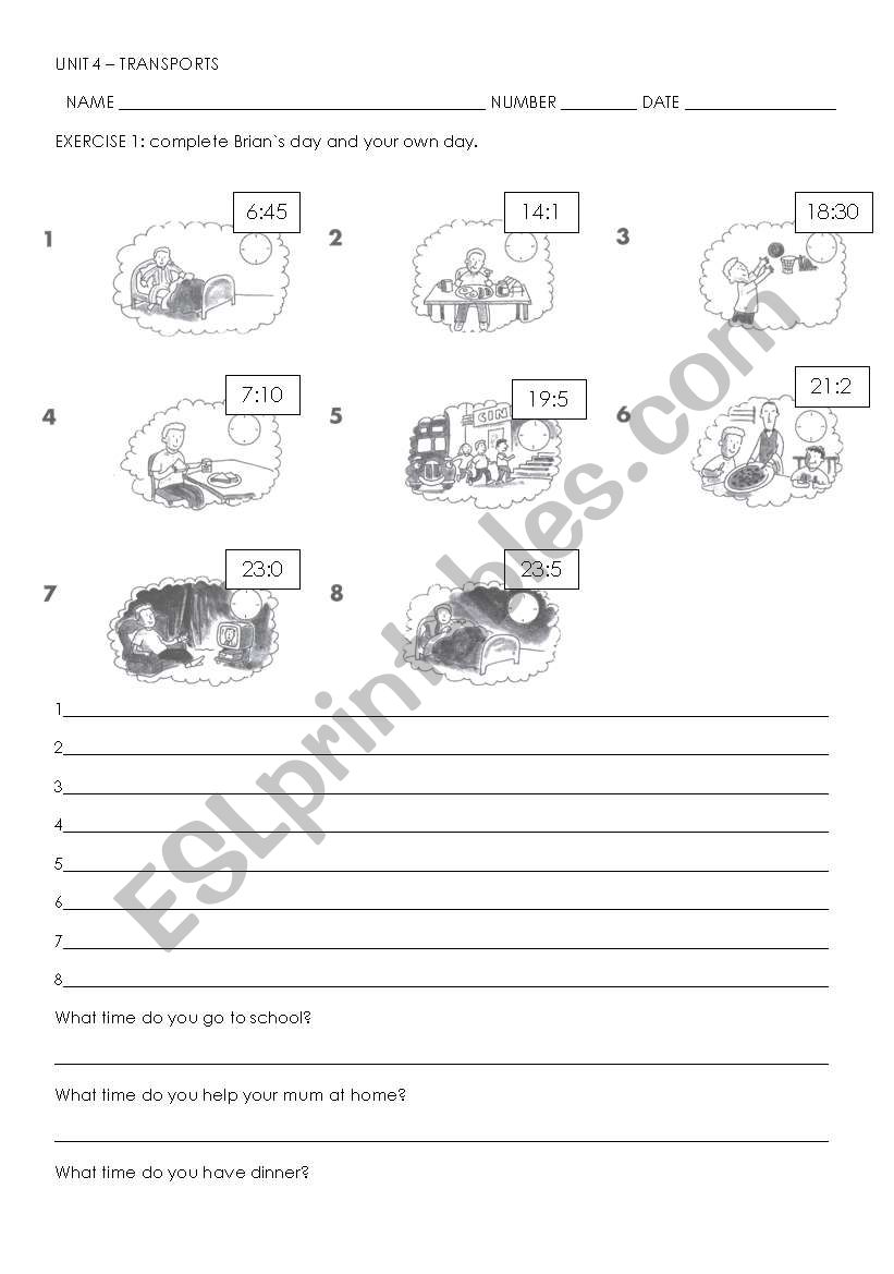 EXAM ROUTINES worksheet