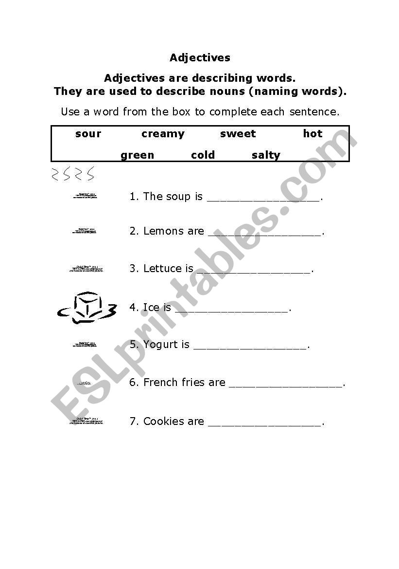 Adjectives Practice worksheet