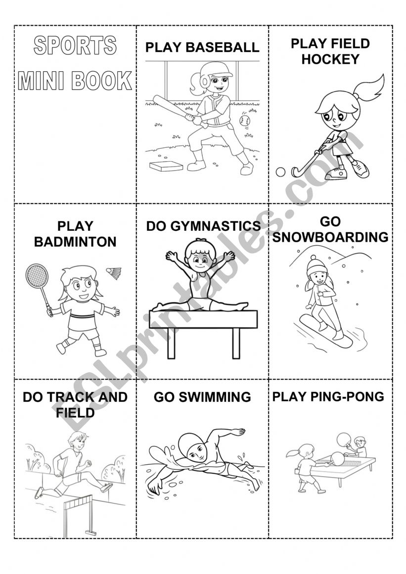 SPORTS MINI BOOK worksheet