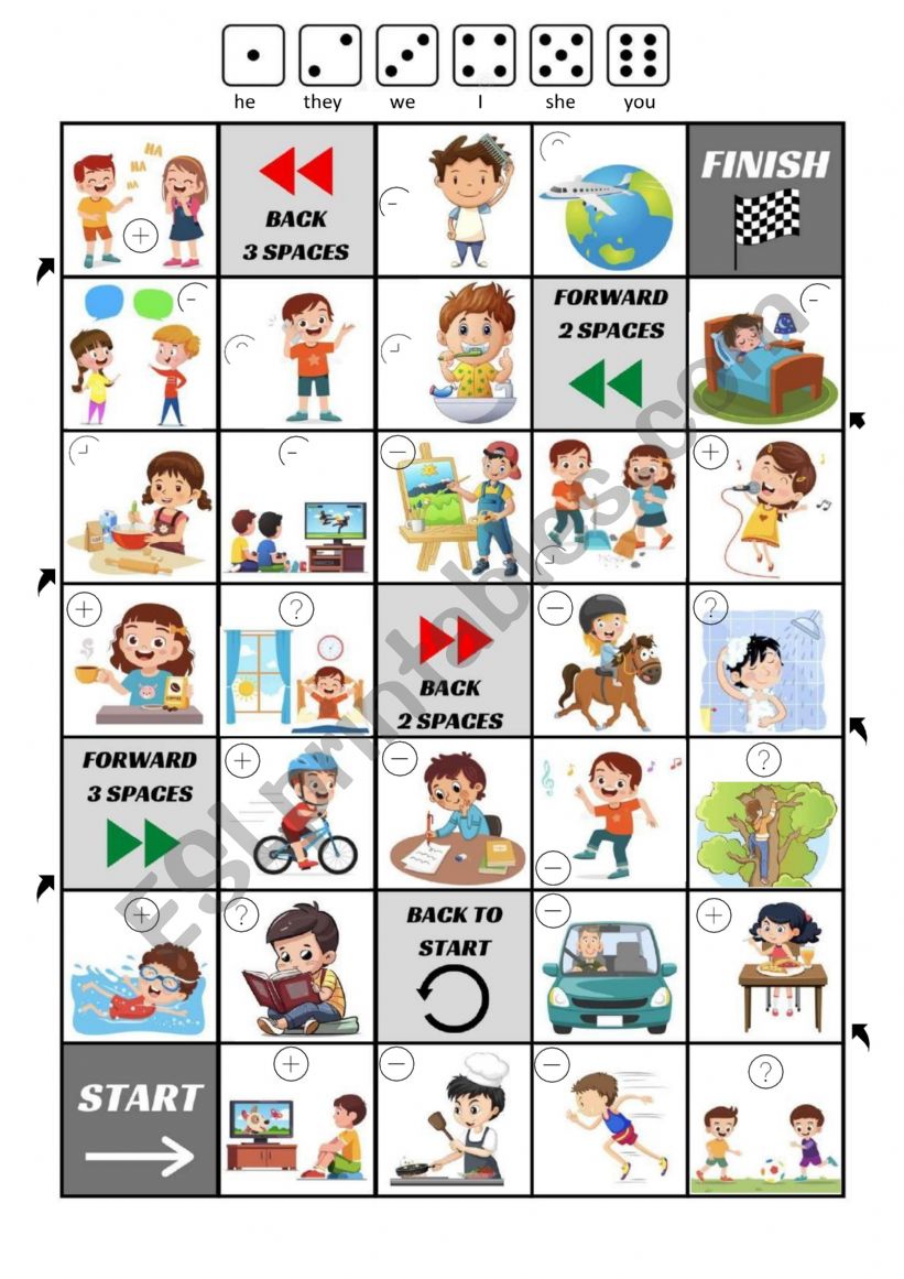 Board Game with pictures - ESL worksheet by PrincessConsuel