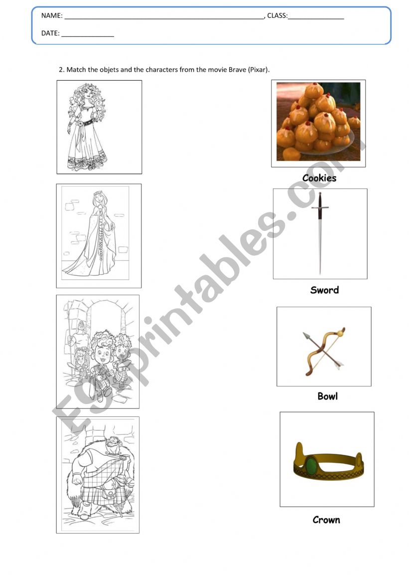 Brave (Movie) - Vocabulary 02 worksheet