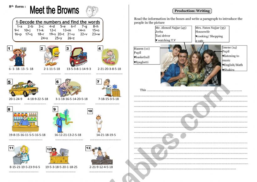 MEET THE BROWNS worksheet