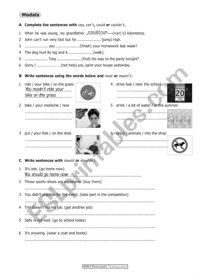 Modal worksheet