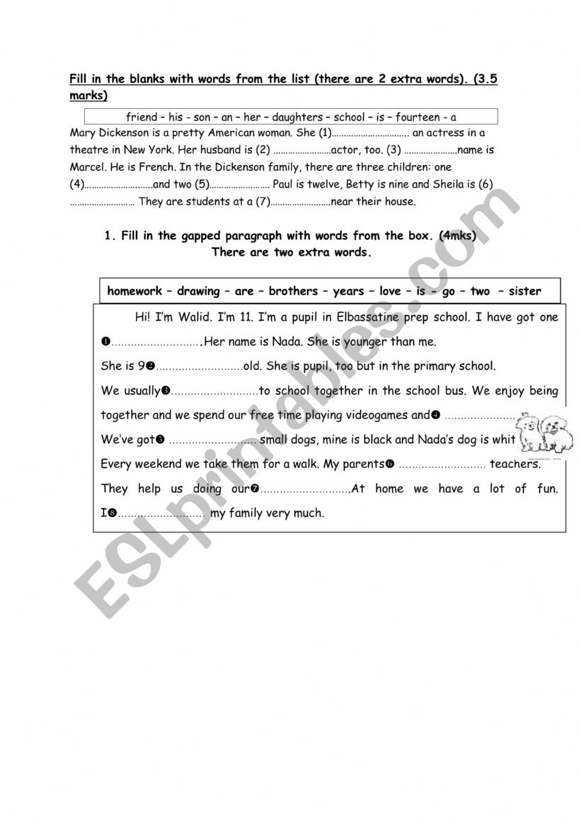 7th form language tasks worksheet