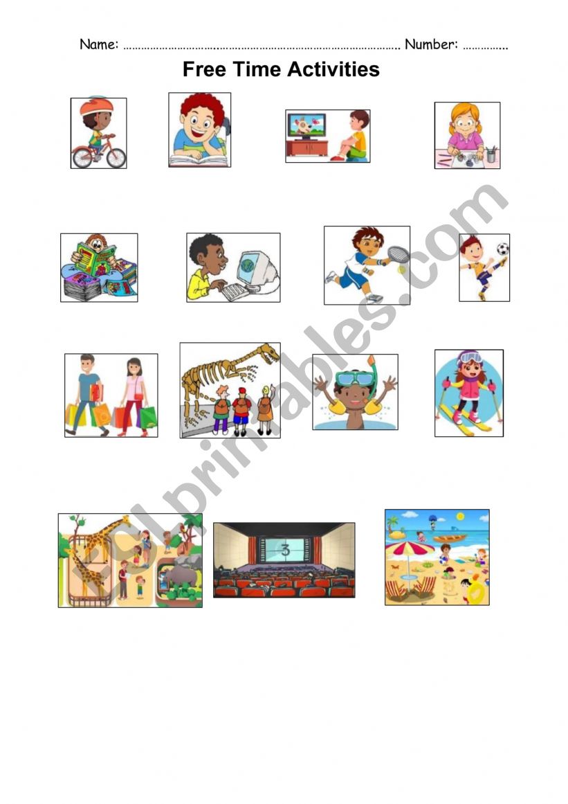 Free tim activities worksheet