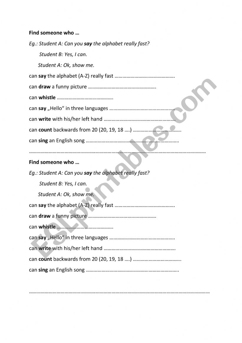 Can questionaire worksheet