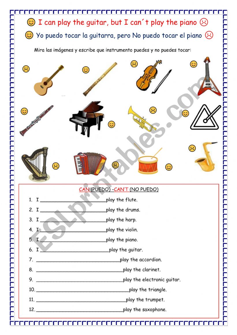 MUSICAL INSTRUMENTS USING WANT AND CAN-CANT