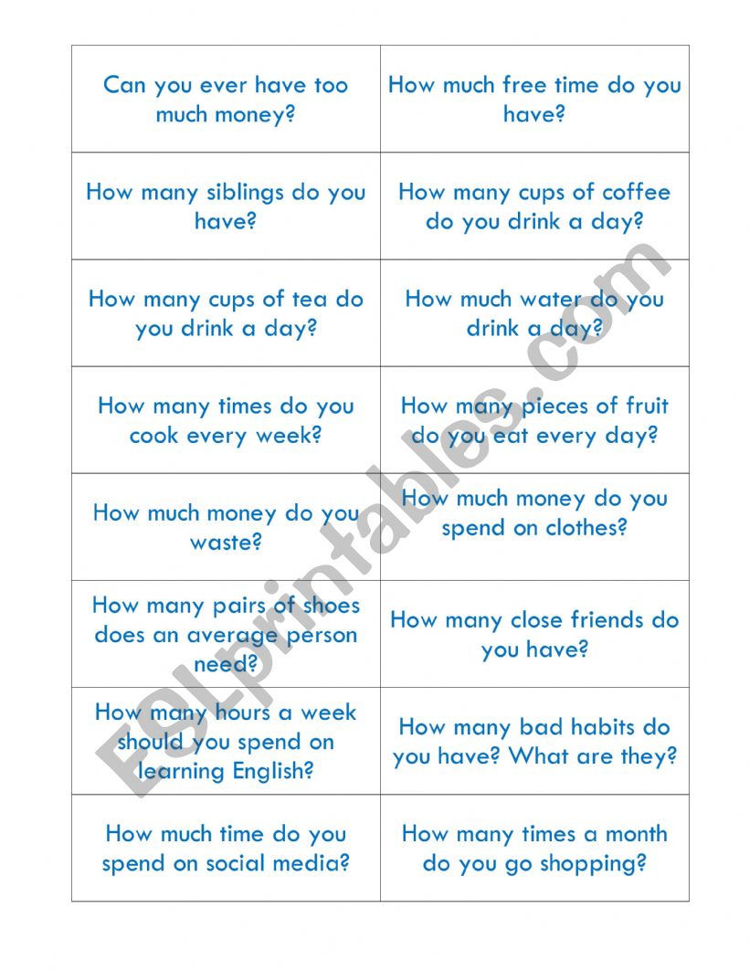 Countable and Uncountable worksheet