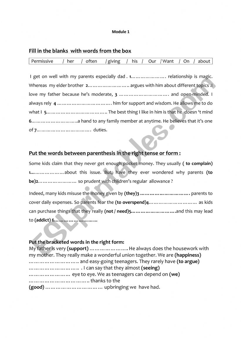 9th form worksheet