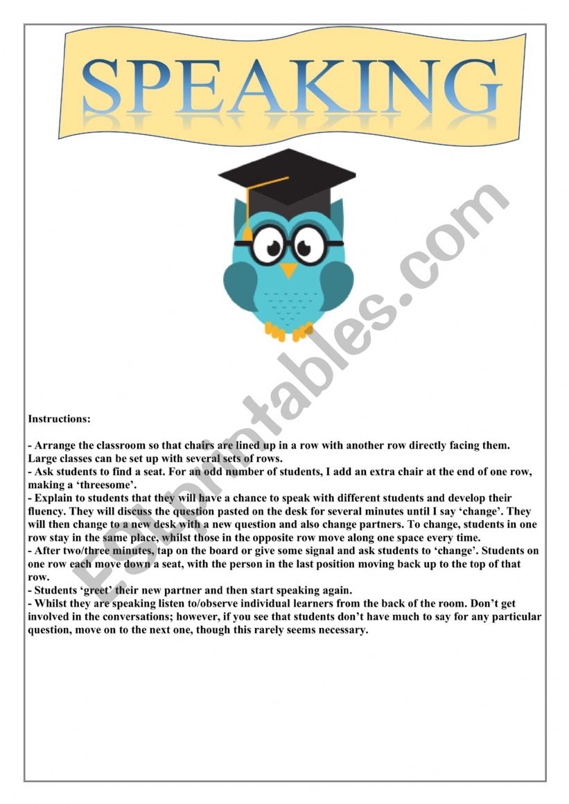 Speaking Activity  worksheet