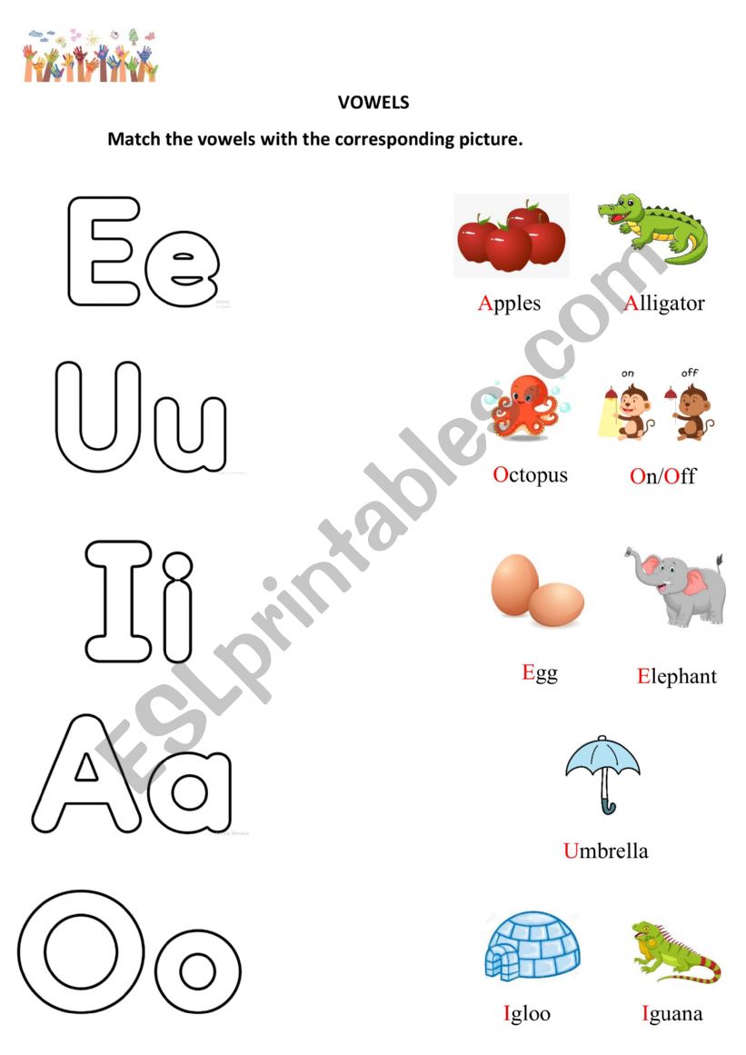 Vowels worksheet