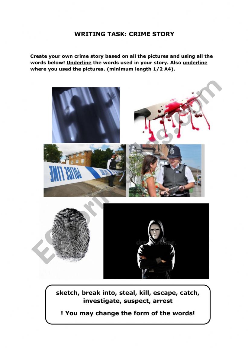 crime-story-creative-writing worksheet