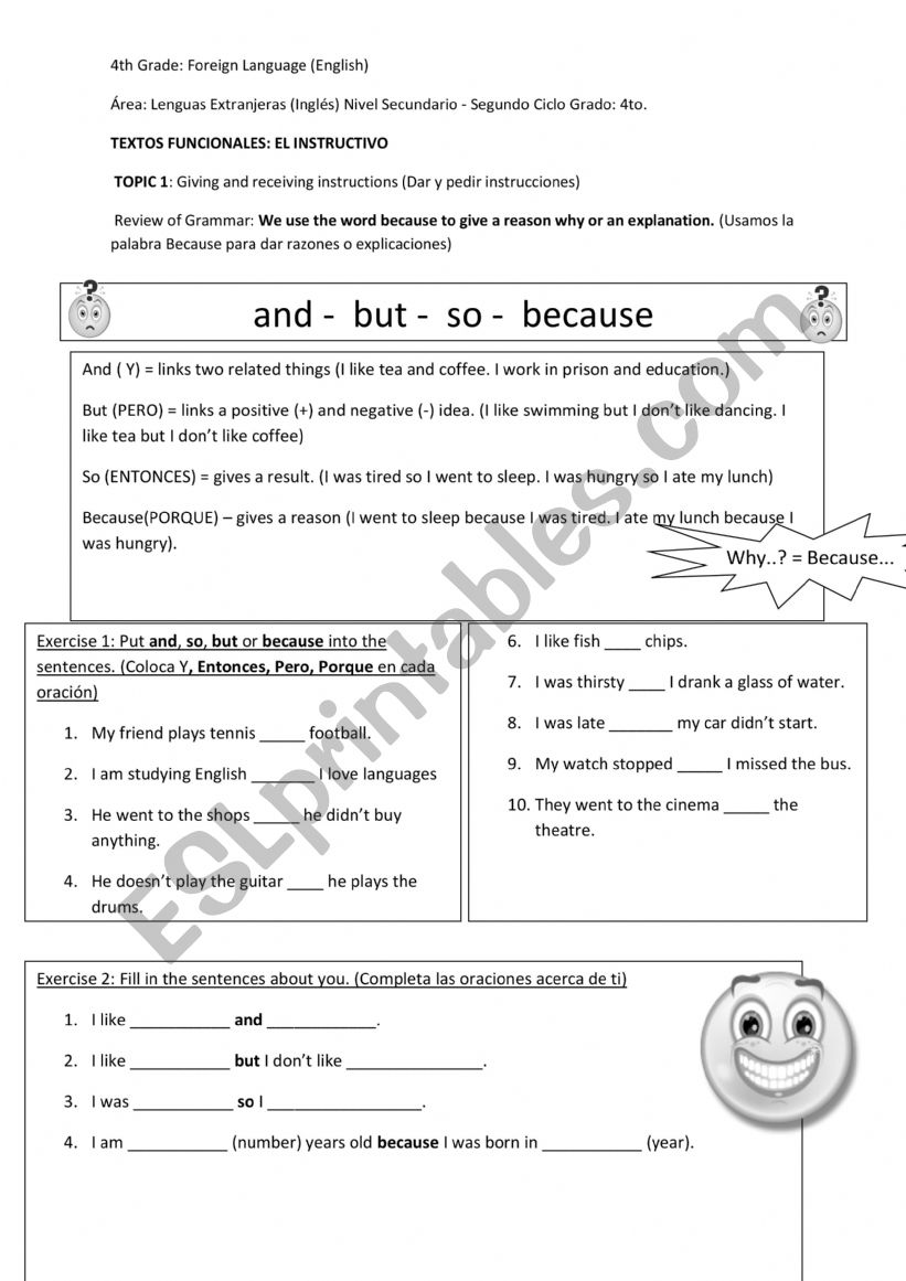 Linking words. worksheet