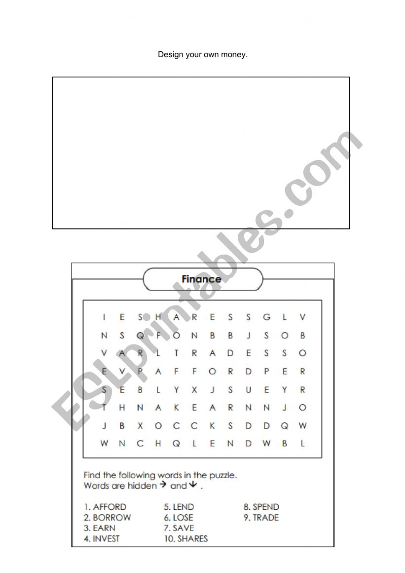 Money worksheet