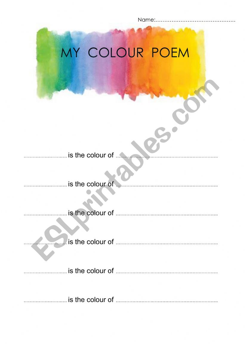 My Colour Poem worksheet
