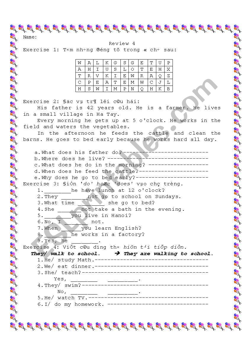 grammar worksheet