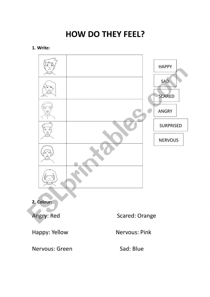 Feelings worksheet