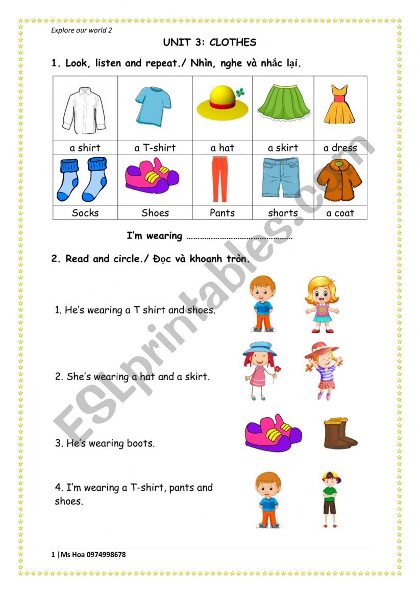 MY CLOTHES worksheet