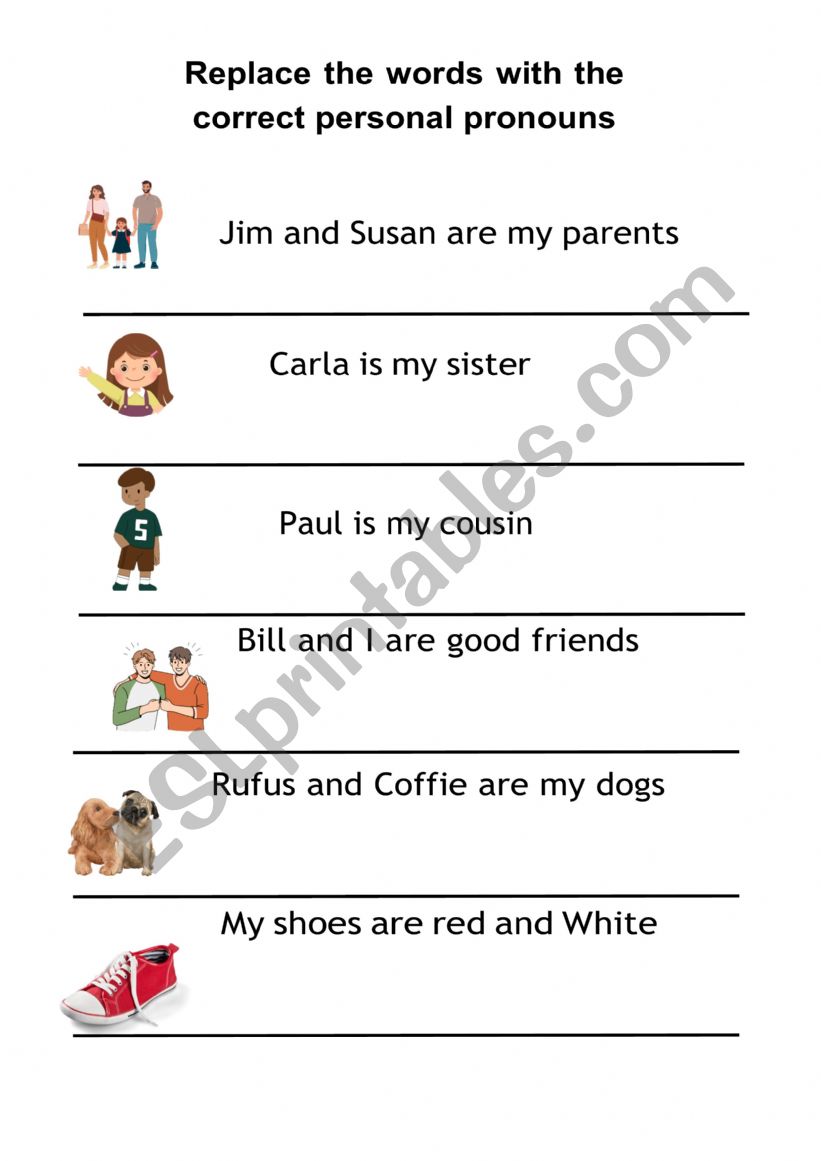 Pronouns worksheet