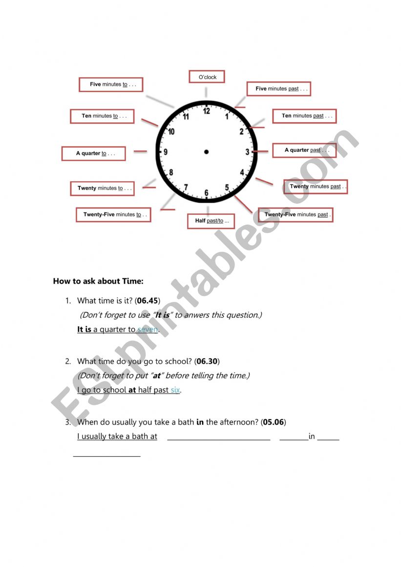 time worksheet