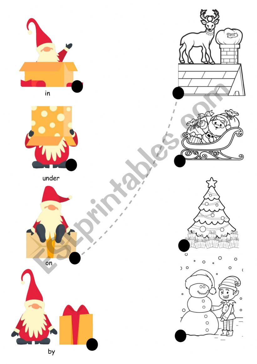 christmas prepositions worksheet