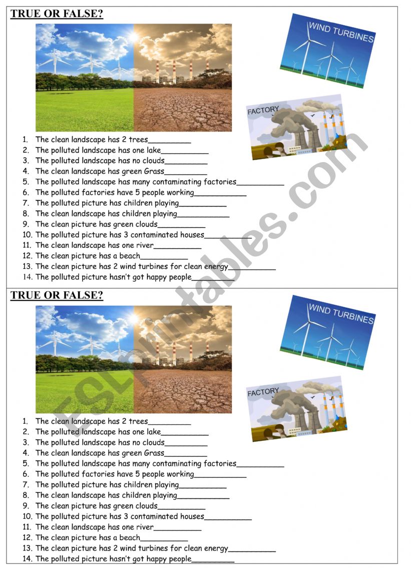 True or false - clean vs polluted