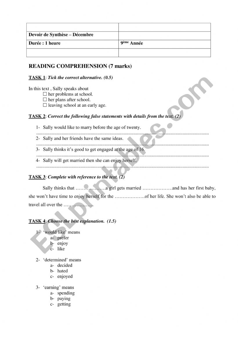 9 Test 2 worksheet