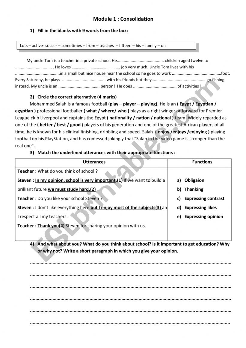 9th form technical school consolidation .Module1