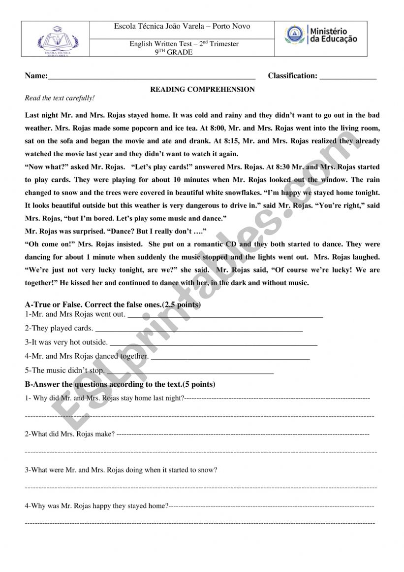 Written Test - Esl Worksheet By Bigauss