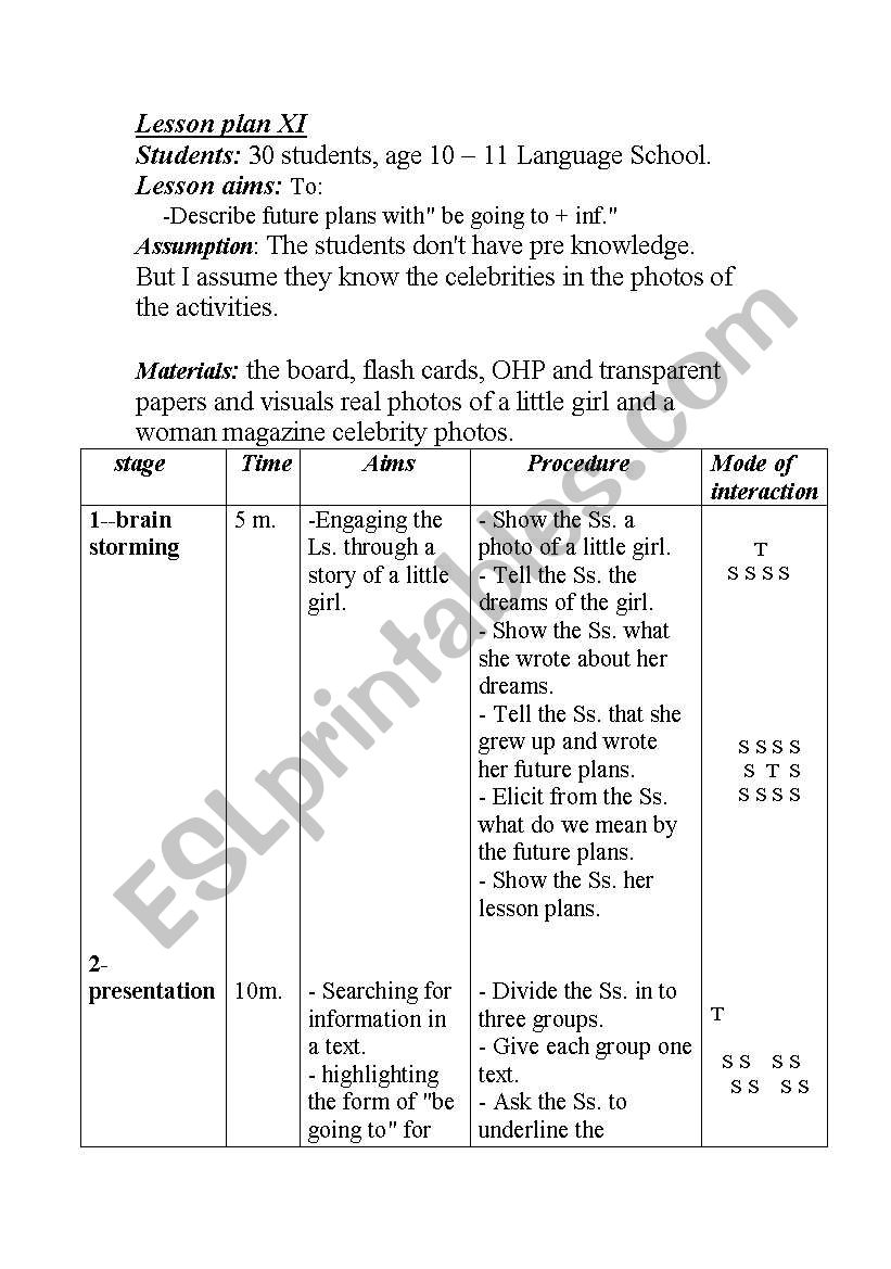 Lesson Plan worksheet