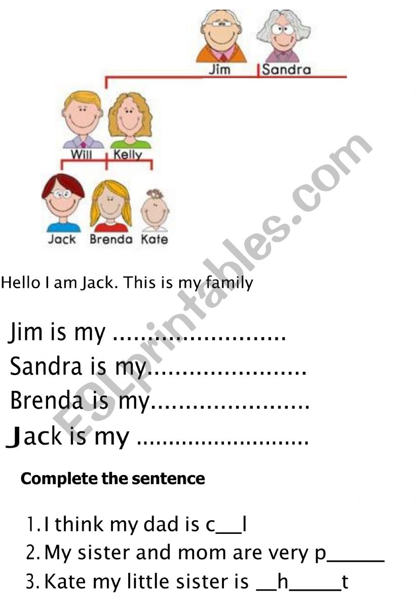 My family worksheet