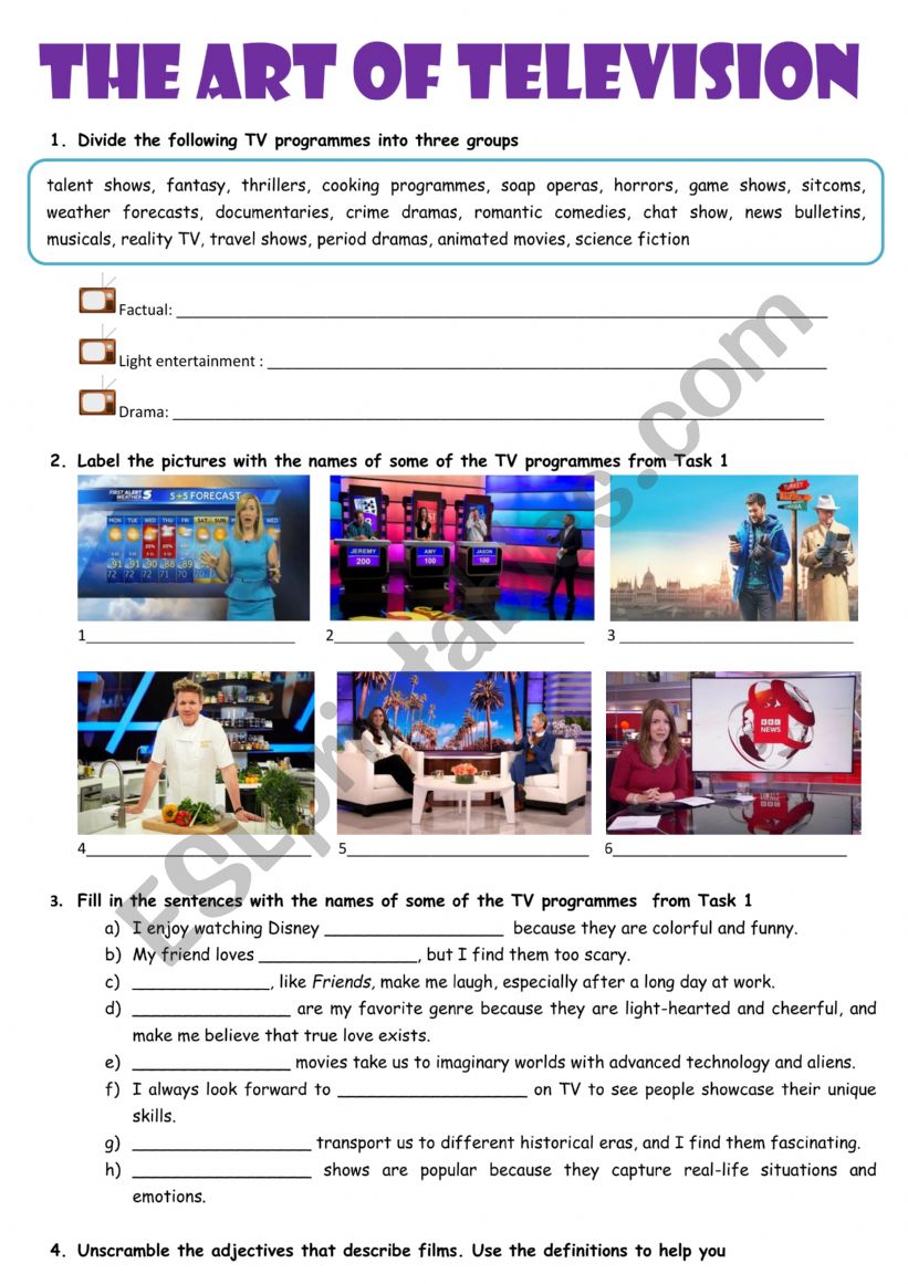 The Art of Television worksheet