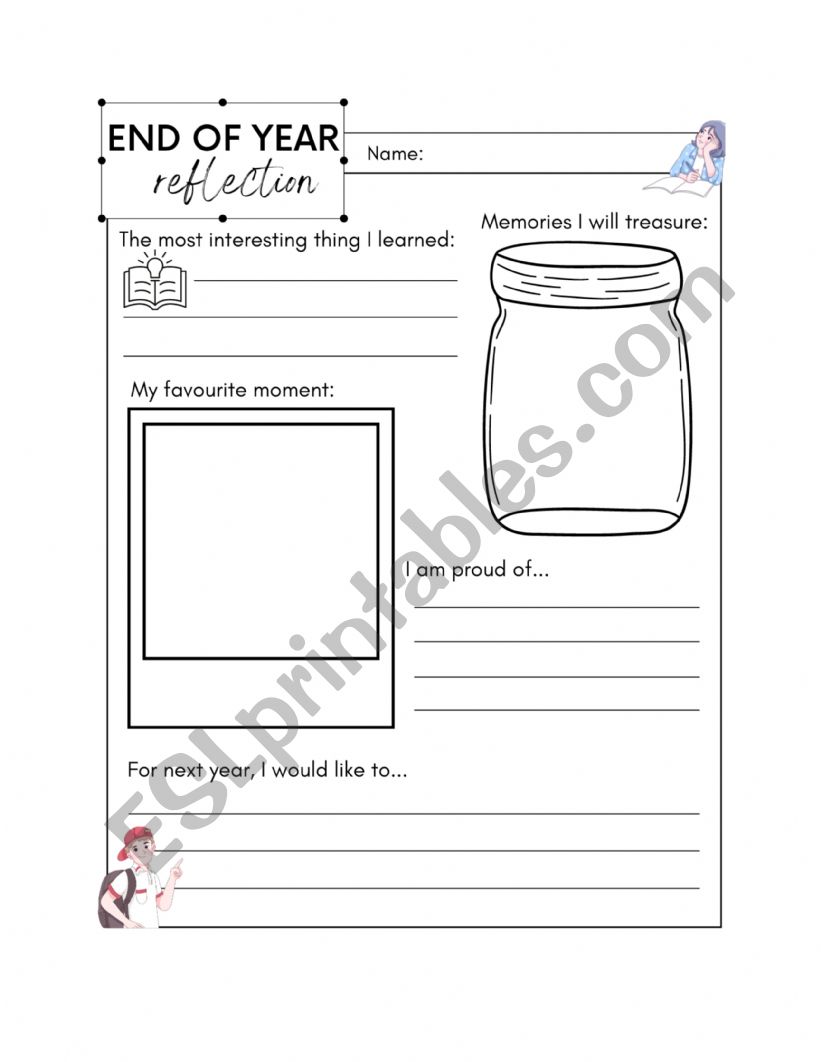 End of year reflection worksheet