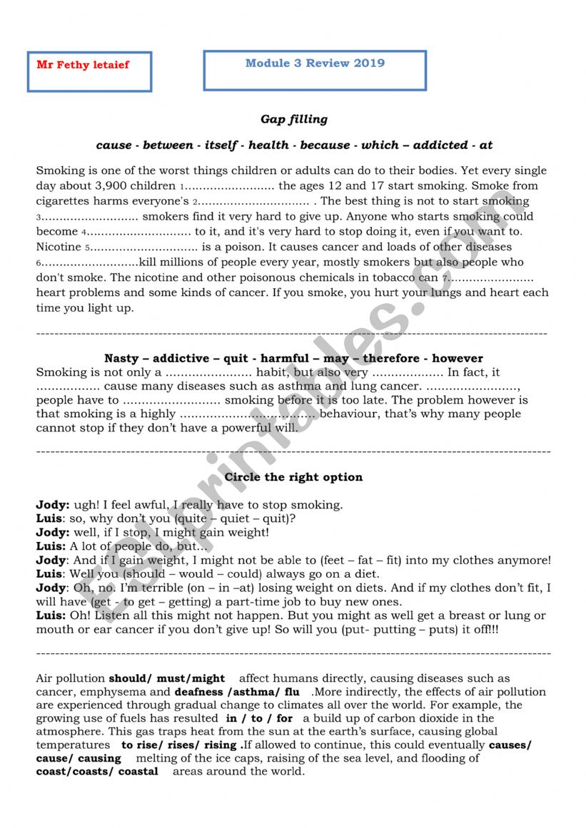 Review module 3 worksheet