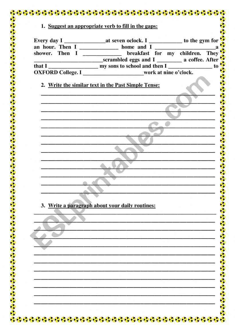 Daily routines  worksheet