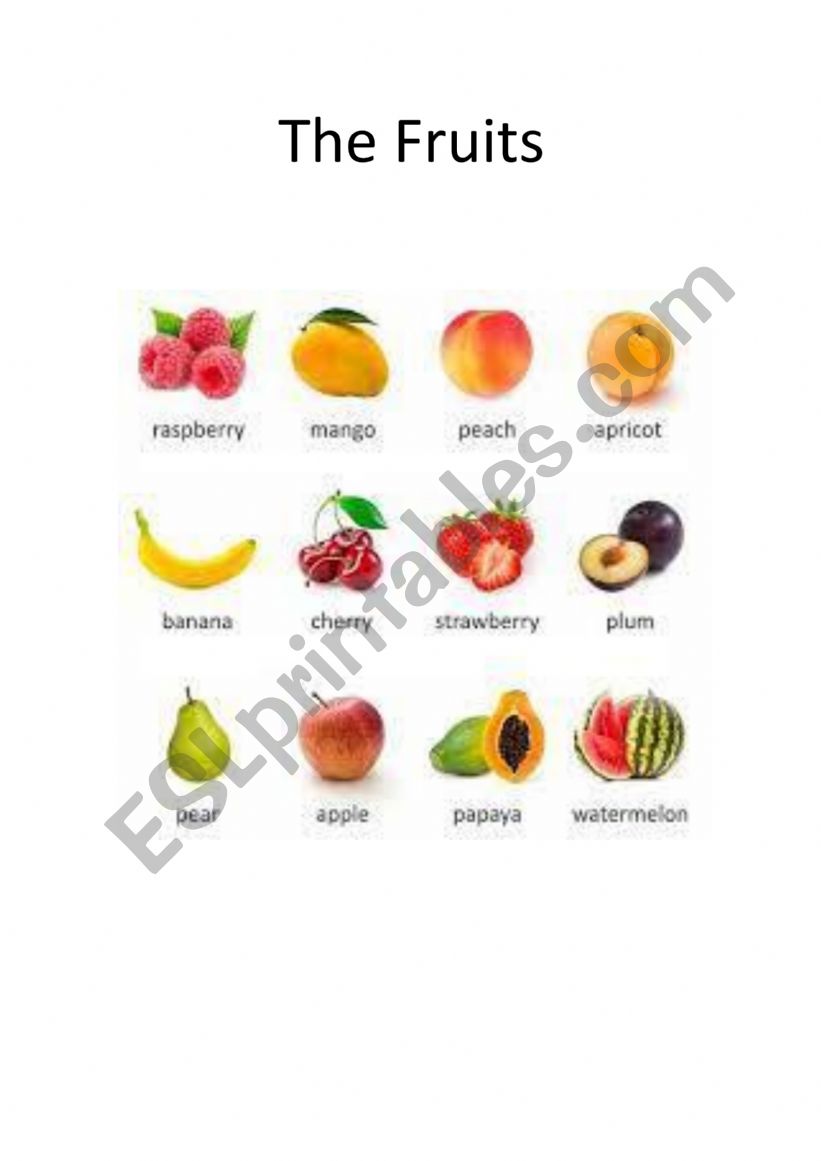 The Fruits worksheet