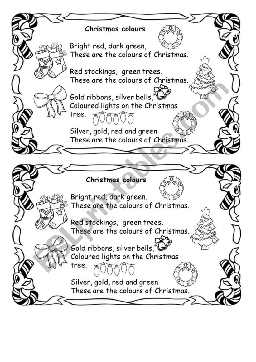 Christmas Colours  worksheet