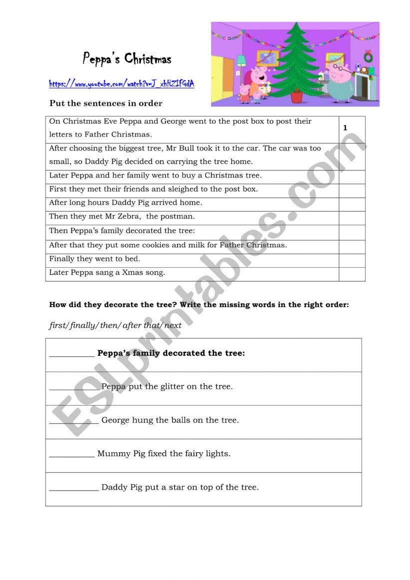 Peppas Christmas 2 worksheet