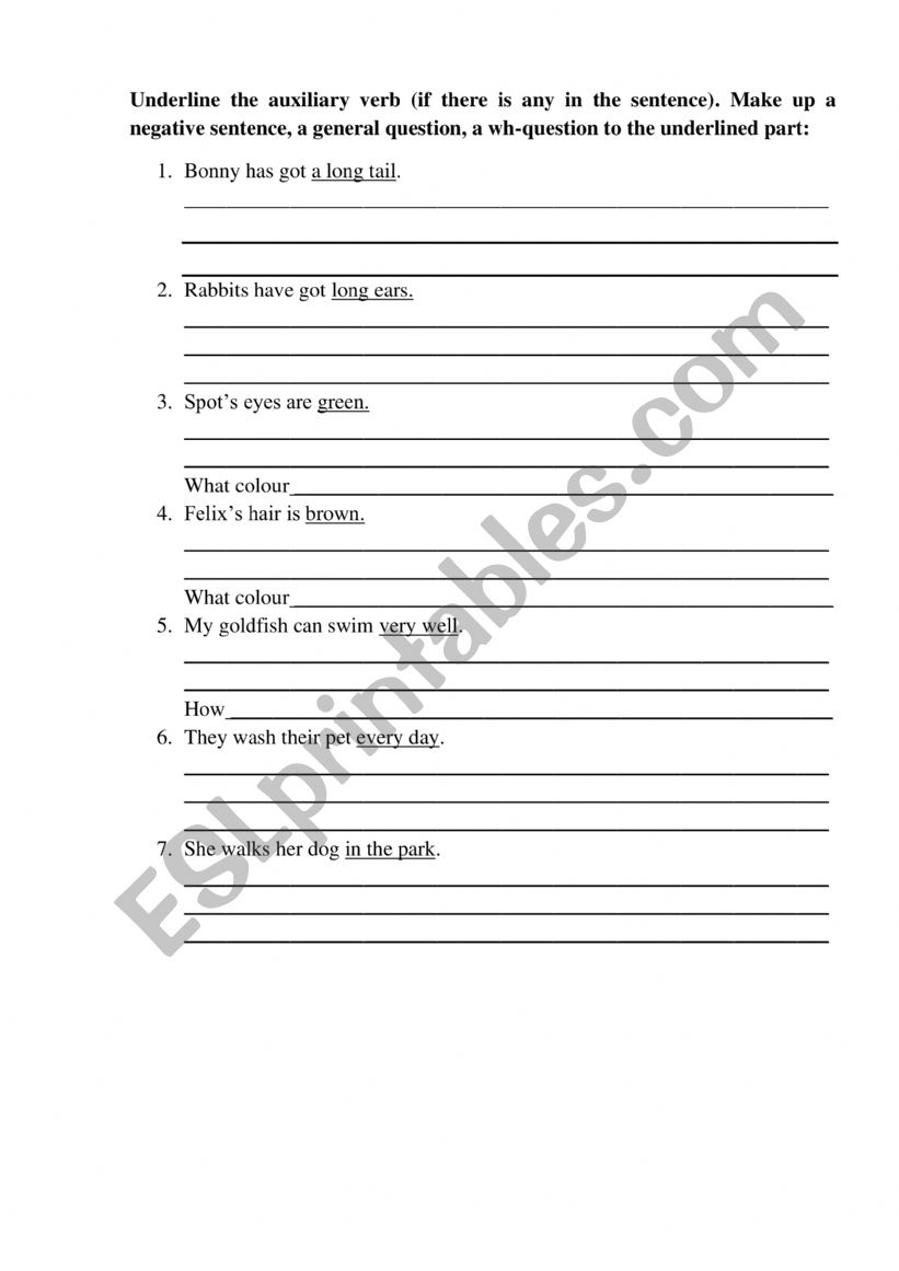 grammar revision worksheet