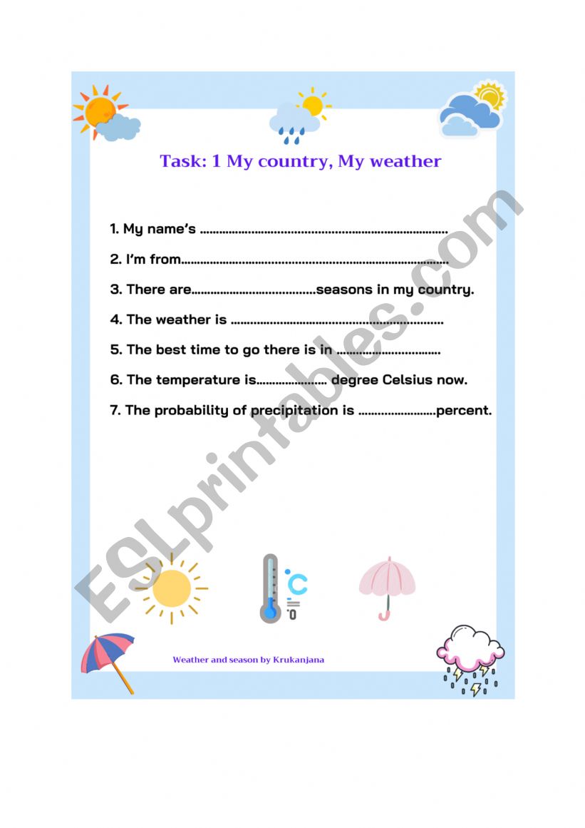 Weather worksheet