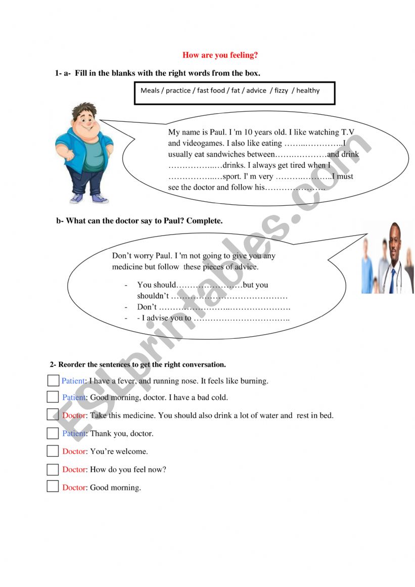 At the doctor worksheet