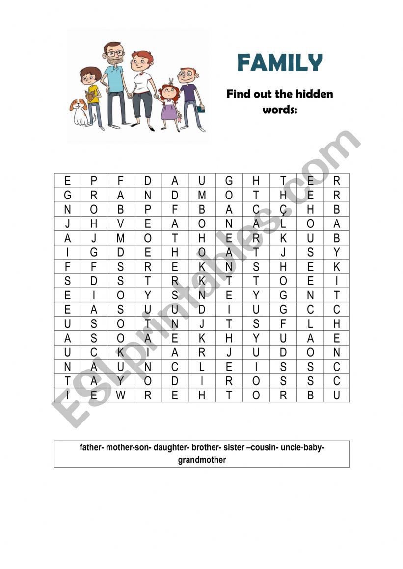 FAMILY worksheet