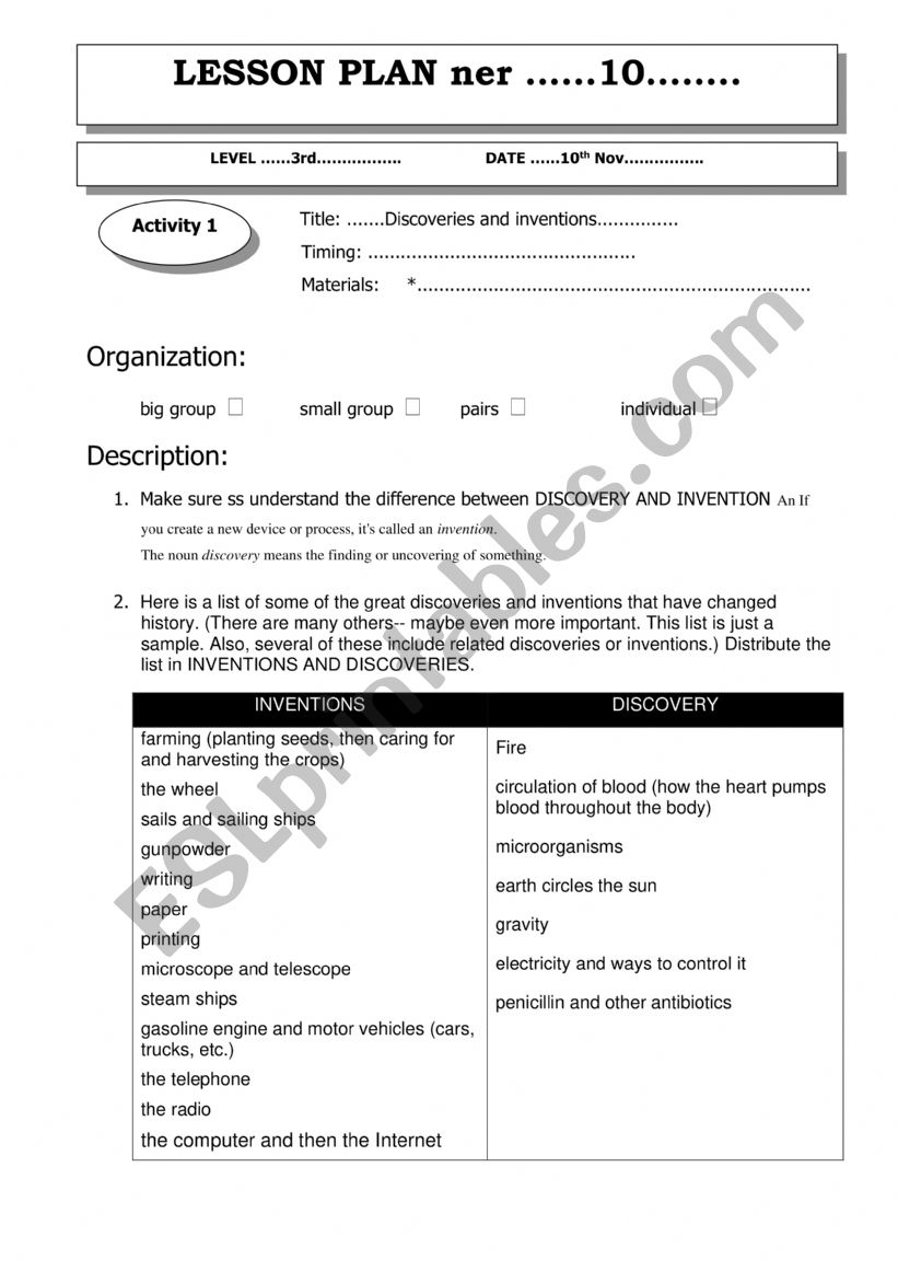 Chindogu worksheet