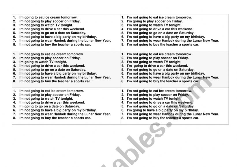 What are you going to do? worksheet