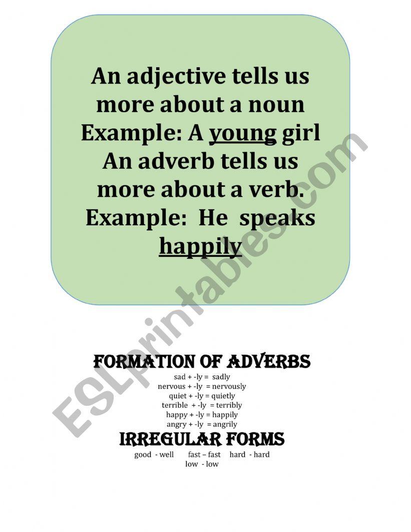 ADVERBS worksheet