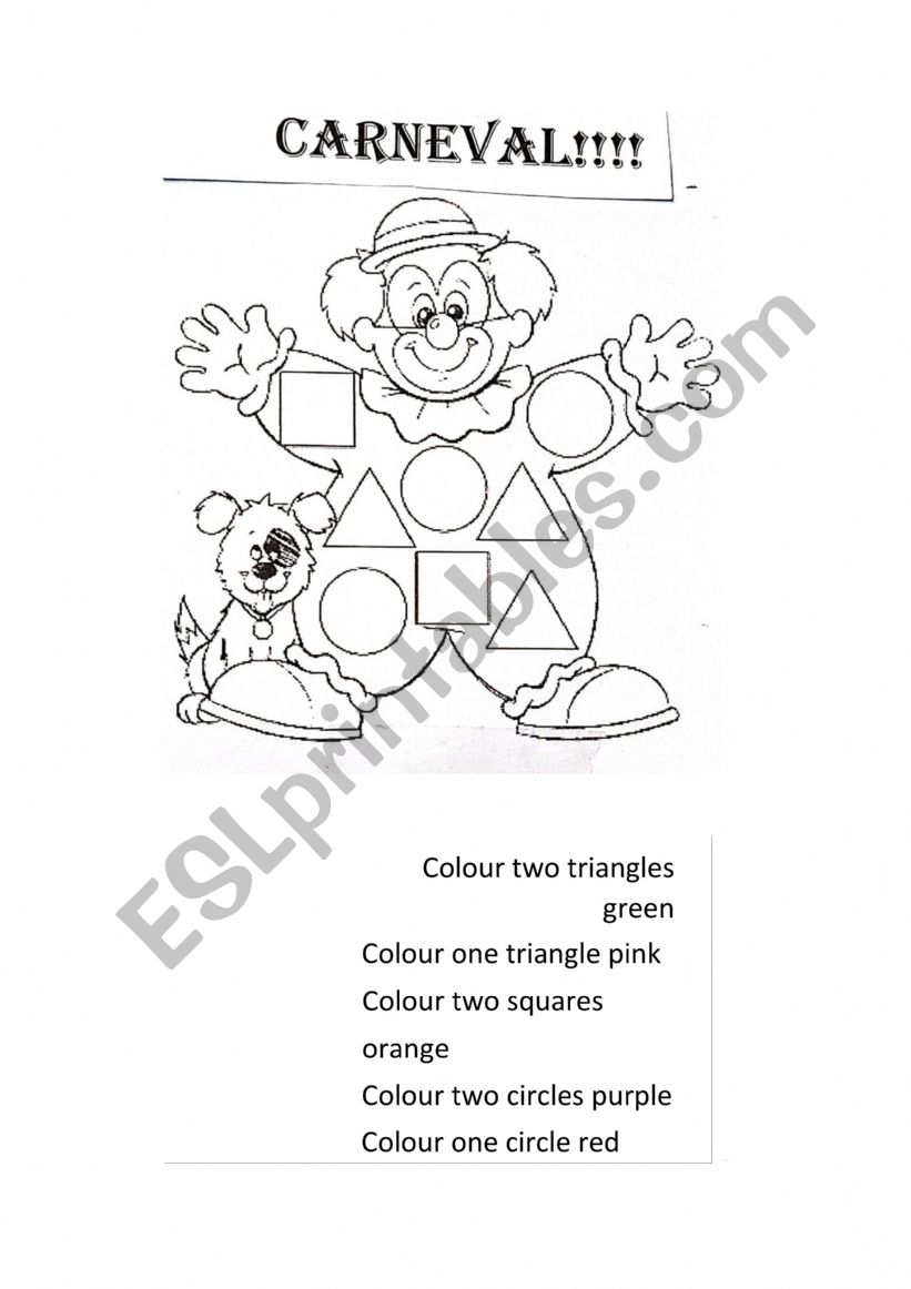 Carnival shapes worksheet